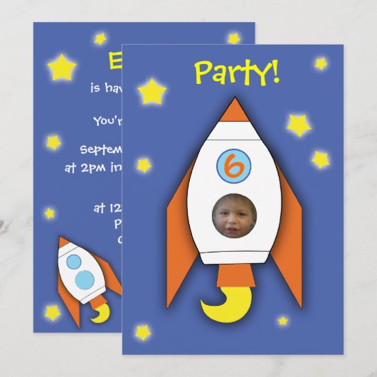 Foto Party Einladung (Vorne/Hinten)