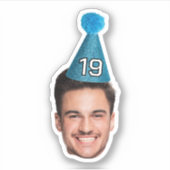 Foto-Party für individuelle Gesichter zum Geburtst Aufkleber (Vorderseite)