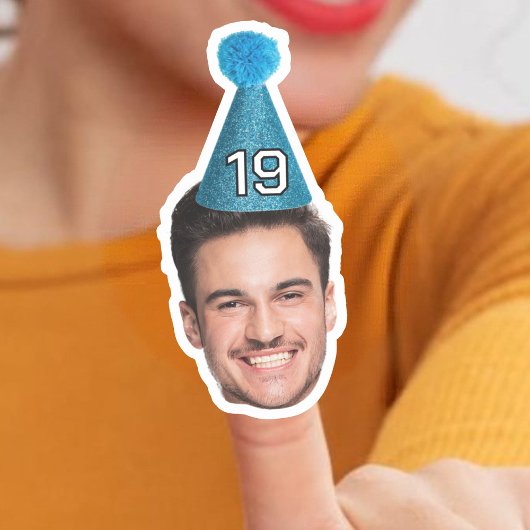 Foto-Party für individuelle Gesichter zum Geburtst Aufkleber