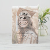 Foto-Party für Minimalistisch Abschluss Einladung (Stehend Vorderseite)