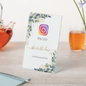 Foto Party Instagram hashtag Eukalyptus Grünpflanz Sockelschild (In SItu)