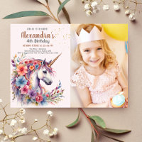 Foto Pastel Unicorn Rainbow Geburtstagsparty