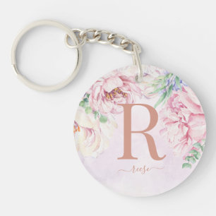 Foto Pastell Watercolor Floral Schlüsselanhänger