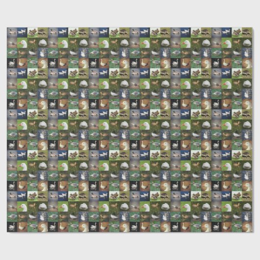 Foto Patchwork - Vögel Geschenkpapier (Flach)