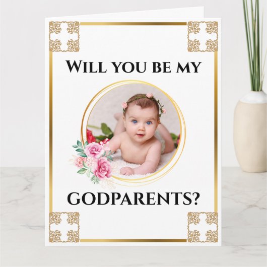 Foto-Paten Goldbarsch-Blumenstrauß-Chic Karte (Vorderseite)