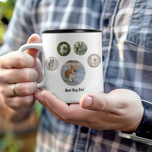 Foto-Paw-Druck für benutzerdefinierten Hund Zweifarbige Tasse