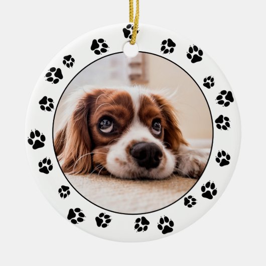 Foto Pawprints Keramik Ornament (Vorne)