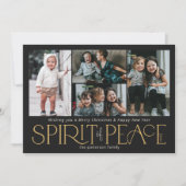 Foto Peace Black Gold Feiertagskarte (Vorderseite)