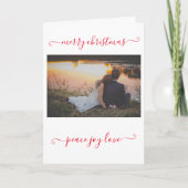 Foto Peace Joy Liebe Frohe Weihnachtskarte Karte (Vorderseite)