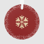 Foto Peace Liebe Joy Gold Snowflake Chic Weihnacht Ornament (Rückseite)