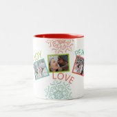 Foto Peace Liebe Joy Snowflake Tasse (Mittel)