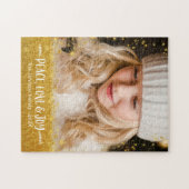 Foto Peace Liebe Joy Typografy Gold Stars Glitzer Puzzle (Horizontal)