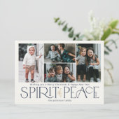 Foto Peace Navy Gold Feiertagskarte (Stehend Vorderseite)