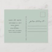 Foto Peach Blush and Sage Wedding Save the Date Ankündigungspostkarte (Rückseite)