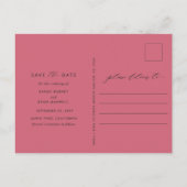 Foto Peach Blush, Burgund Hochzeit speichern Sie d Ankündigungspostkarte (Rückseite)