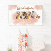 Foto Peach Fuzz 2024 Custom Graduation Party Banner (Insitu)