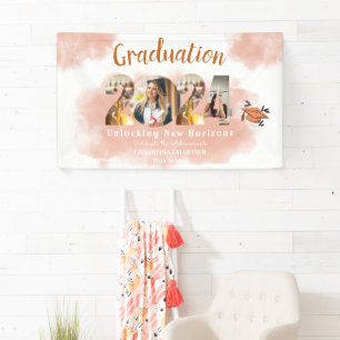 Foto Peach Fuzz 2024 Custom Graduation Party Banner