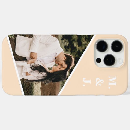 Foto Peach Monogramm Case-Mate iPhone Hülle (Rückseite (Horizontal))