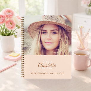 Foto-Peach-Monogramm Notizblock