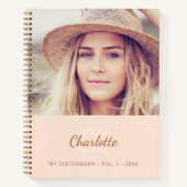 Foto-Peach-Monogramm Notizblock (Vorderseite)