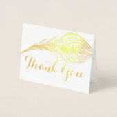 Foto Peacock Vielen Dank Typografie Silver Foil Folienkarte (Vorderseite)