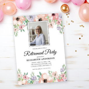 Foto Pension Party Elegante Pastel Blume Einladung