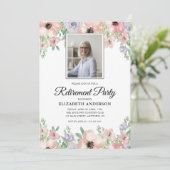 Foto Pension Party Elegante Pastel Blume Einladung (Stehend Vorderseite)