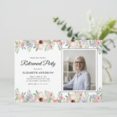 Foto Pension Party Elegante Pastel Blume Einladung (Stehend Vorderseite)