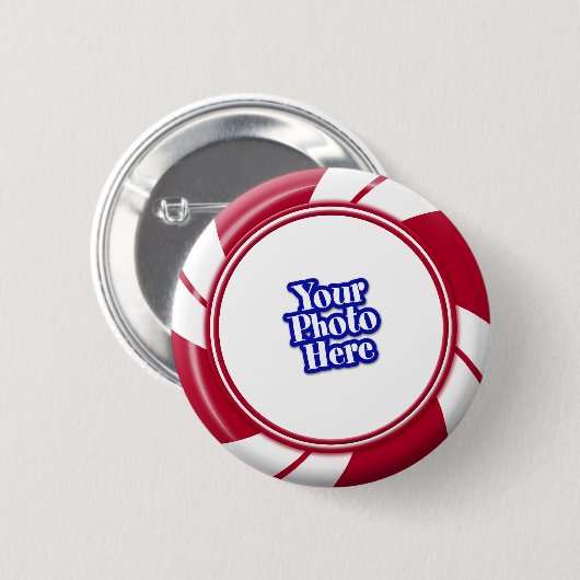 Foto Peppermint Swirl Stripe Candy Button (Vorne & Hinten)