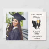 Foto Perl Champagner Glas Abschlussfeier Ankündigung (Vorderseite)