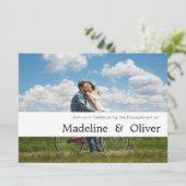 Foto Personal Modern Typografy Banner Verlobung Save The Date (Stehend Vorderseite)