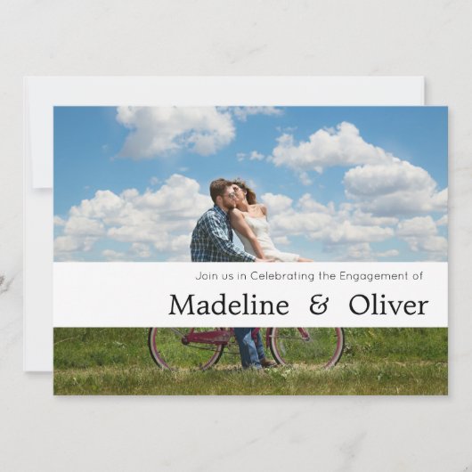 Foto Personal Modern Typografy Banner Verlobung Save The Date (Vorderseite)