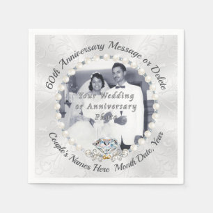 Foto Personalisieren 60. Diamantene Hochzeit Servi Serviette