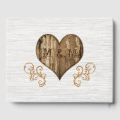 Foto personalisieren rustikales Holzheiratsbuch Gästebuch (Rückseite)