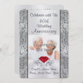 Foto, Personalisiert 40 Jahre Einladungen (Vorne/Hinten)