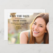 Foto personalisiert Abschluss Save the Date Postkarte (Vorne/Hinten)