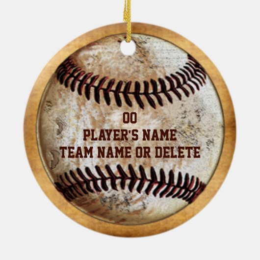 FOTO Personalisiert Baseball Ornamente Text, Foto (Hinten)