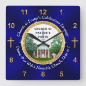 Foto, Personalisiert, Christliche Geschenke für Pa Quadratische Wanduhr (Vorderseite)