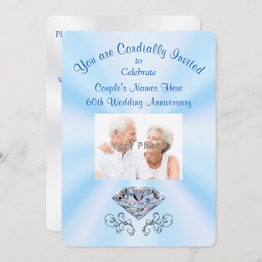 Foto Personalisiert Einladungen zum 60-jährigen Ju (Vorne/Hinten)