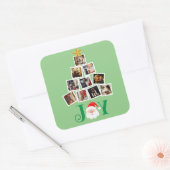 Foto Personalisiert Freude Weihnachten Quadratischer Aufkleber (Umschlag)