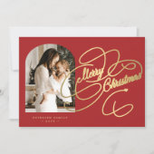 Foto personalisiert Frohe Weihnachten elegant Dreh (Vorderseite)