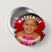 Foto Personalisiert Geburtstag Button (Vorne & Hinten)