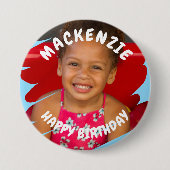 Foto Personalisiert Geburtstag Button (Vorderseite)