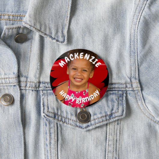 Foto Personalisiert Geburtstag Button (Beispiel)