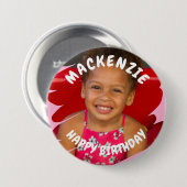 Foto Personalisiert Geburtstag Button (Vorne & Hinten)