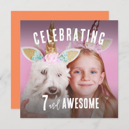 Foto Personalisiert Geburtstag Einladung (Vorne/Hinten)