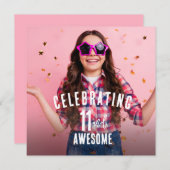 Foto Personalisiert Geburtstag Einladung (Vorne/Hinten)