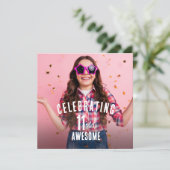 Foto Personalisiert Geburtstag Einladung (Stehend Vorderseite)