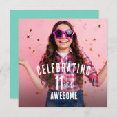 Foto Personalisiert Geburtstag Einladung (Vorne/Hinten)