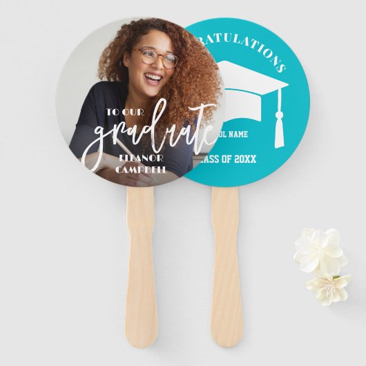Foto Personalisiert Graduate Hand Fan Fächer (Vorne und Hinten)